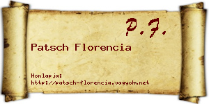 Patsch Florencia névjegykártya